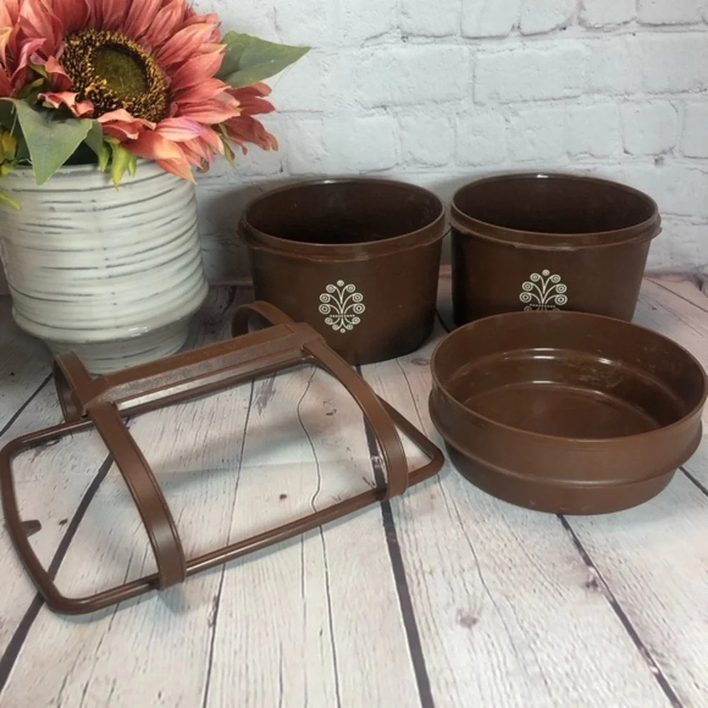Vintage Tupperware Random brown bundle